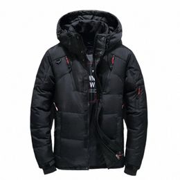 fi Men's White Duck Down Jacket Warm Hooded Thick Puffer Jacket Coat Male Casual High Quality Overcoat Thermal Winter Parka E6t5#