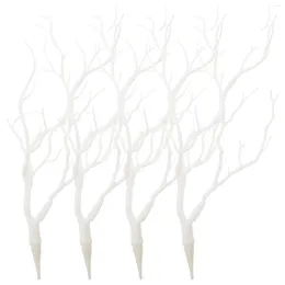 Decorative Flowers 4pcs Plastic Dried Branch Decors DIY Artificial Antler Tree Branches For Halloween Christmas