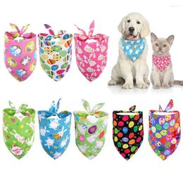 Dog Apparel 4pc Easter Bandana Reversible Pet Triangle Scarf Saliva Towel Puppy Accessories Party Supplies