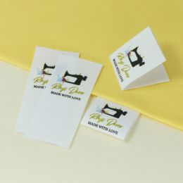 accessories Sewing labels / Custom brand labels, Clothing Labels, Sewing Machine, Fabric 100% cotton, Custom text (FR082)