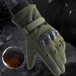 Tactical Gloves JSJM Men Winter Velvet Thickened Warm Long Finger Touch Screen Anti-Slip Full Ski YQ240328