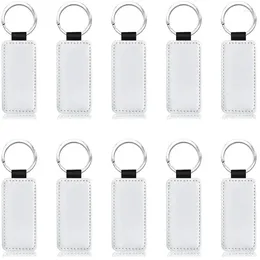 Keychains 10 Pcs Rectangle Keychain Kit Blank For DIY Sublimation Transfer Jewellery Making