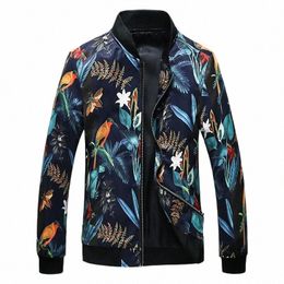 plus Size 6XL-M 2023 Autumn New Printed Jacket Fi Slim Fit Mens Casual Bomber Jacket Cardigan Zipper Coats Windbreaker Coat P7fz#