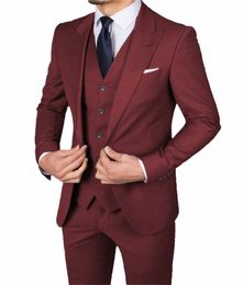 blazer Sets Suits For Men Coat Pant Design Latest Novelty In Set For Men Wedding Dr Formal Ocn Dres Slim Fit Male 3Pc 41Cg#