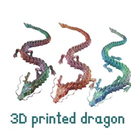 Miniatures 3D Printed Articulated Dragon Chinese Dragon Flexible Realistic Made Ornament Toy Model Home Office Decoration Decor Kids Gifts