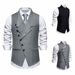 a Variety Of Styles Men'S Suit Vest Spring And Autumn Solid Retro All-Match Slim Fit Suit Vest Wedding Party Casual Tank Tops P3kh#