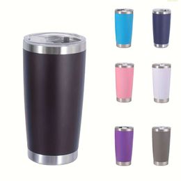 20oz Durable Stainless Steel Travel Mug Double Wall Insulated, Spill-proof, Straw-friendly Lid - Perfect for Hot and Cold Beverages, Ideal Holiday Gift