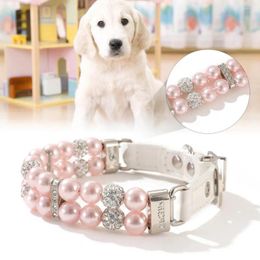 Dog Apparel Necklace Wear-resistant Detailed Plastic Puppy Neck Circle Decorative Little Pearl Cats Dogs Collar Birthday Gift