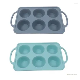 Baking Moulds QX2E 6 Cavities Convenient Silicone Cake Moulds Reliable Muffin Pans Material