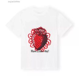 Women's T Shirts designer shirt Strawberry print Fruit casual round neck loose cotton short sleeved top T-shirt for women