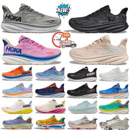 2024 men women running shoes clifton 9 bondi 8 mens outdoor sneakers triple black white Harbour Mist olive haze shifting sand womens sport trainers 36-45