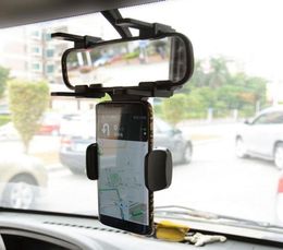 Car Mount Mobile Phone Holder 360 Rotating Car Rearview Mirror Mount Holder Bracket Cradle for iphone 7 7 Plus for Samsung S8 S75562919