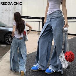 Women's Jeans REDDACHiC 90s Backwards Baggy Boyfriend Women High Rise Multi-wear Patchwork Retro Casual Wide Pants Korean Y2k Streetwear