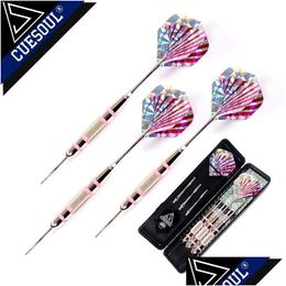 Darts Dardos 3Pcs 24G 16Cm Tip Steel Needle Aluminum Shaft Iron Body With Pink Laser Flights 220913 Drop Delivery Dhteo