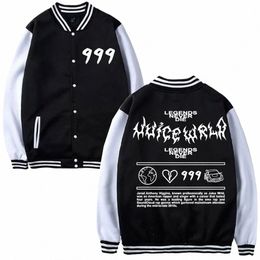 rapper Juice Wrld 999 Men Women Trend Baseball Jacket Coat Sweatshirts Hoodie Trend Baseball Uniform Print Cardigan Clothes Tops V8p6#