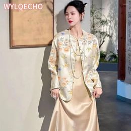 Ethnic Clothing Elegant Women Coat Vintage Chinese Style Tang Clothes Improved Jacket Autumn Spring Costume