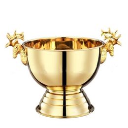 304 stainless steel Deer Head ear cooler GOLD & SILVER CHAMPAGNE ICE BUCKET CHAMPAGNE ICE BOWL175c