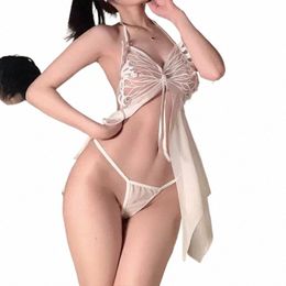 erotic Lingerie Sexy Women Costume Open Crotch Bow Bra Lace Babydoll Dr Wedding Erotic Underwear Sex Lingerie Clothes j8cN#