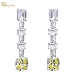 Dangle Earrings Wong Rain Luxury 925 Sterling Silver Citrine High Carbon Diamonds Gemstone Drop Fine Jewelry Wholesale