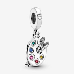 Artist's Palette Dangle Charm Pandoras 925 Sterling Silver Luxury Charm Set Bracelet Making charms Designer Necklace Pendant Original Box TOP quality wholesale