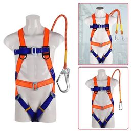 Five-Point Safety Harness Aerial Worker Outdoor Construction Protection Waist Belts Safety Belt Rescue with Survival Rope Hook 240326