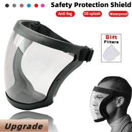 Albums Transparent Security Protection Full Face Shield Kitchen Antisplash Face Shield Antifog Safety Glasses Face Mask with Filters