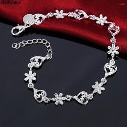 Link Bracelets Heart-shaped Cuff Snowflake Bangles Flower Charm Gift Drop