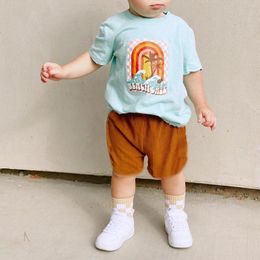 Clothing Sets Summer Infant Baby Boys 2pcs Clothes Casual Short Sleeve Beach T-Shirt Elastic Shorts Toddler Cotton Vacation Outerwear Set