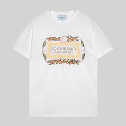 Mens Designer t Shirt Casual t-shirts Casablanca Summer Casablanca Tropical Fruit Print Short sleeved T-shirt P7LO