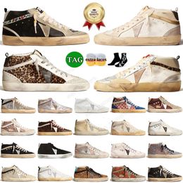 High Quality Designer Shoes Golden Women Glitter Mid Stars Brand Men Casual New Release Luxury Shoe Italy Sneakers Sequin Classic White Do Old Platform Dirty Loafers