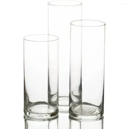 Vases Glass Cylinder 36 Pack. 7.5" | 9" 10.5" Heights. Perfect Wedding Event Restaurant Church Decor Decoration Vase