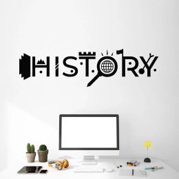 Stickers Lettering History Wall Decal Decor Study Teen Room Vinyl Wall Stickers For Classroom Home Decoration For Living Room W405