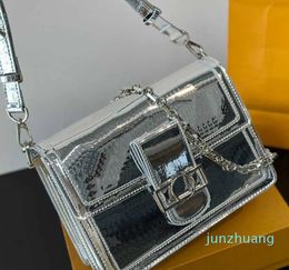 Designer - Bag Cruise Gold silver patent leather Chain Cross Body Womens Luxurys Handbag Clutch