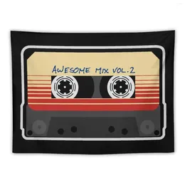 Tapestries Awesome Mixtape Vol 2 Cassette Retro Tapestry Bathroom Decor Carpet On The Wall Room