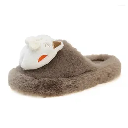 Slippers Female Soft Bottom Home Cotton Shoes Winter Warm Comfortable Closed Toe Flat For Women Non Slip Platform Casual