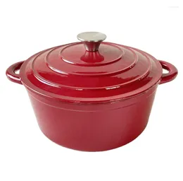 Cookware Sets Red Enameled Coated Round Shape Cast Iron Dutch Oven Pot Enamel Cooking Dish Casserole