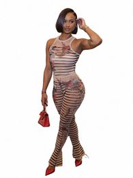 weird Puss See Through Women 2 Piece Set Drag Print Sexy Summer Tank Tops+Leggings Skinny Elastic Midnight Clubwear Outfits c1mk#