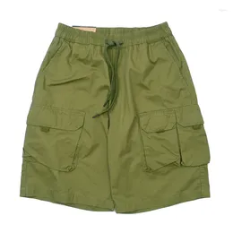 Men's Shorts Summer Thin Breathable For Men Retro Harajuku Fashion Loose Straight Workwear Multi Pockets Cargo Half Pants Youth Male