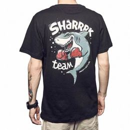 summer Shark Print Men's T Shirt High Quality Anime Women's T-Shirts Cott Tee Oversized Streetwear Casual Top Free Ship 13Jg#