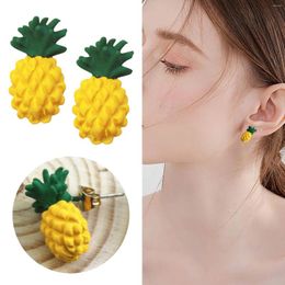 Dangle Earrings Hear Rings Women Heart Hoops Pineapple Fruit Resin Miniature Food Flatback Cabochon Earring Jewelry Making