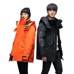 winter Short Handsome Down Jacket Hooded Loose Men and Women Couples Korean Versi of The Trend Fi Handsome New Top Coat h4Mv#