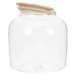 Storage Bottles Glass Tea Containers Bamboo Lids Cereal Food Jars Pantry Airtight Large