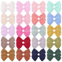 Hair Clips Barrettes for Baby Kids Cotton Hairpins Toddler Girls Bowknot Clippers Children Headwear Hair Accessories Solid Color