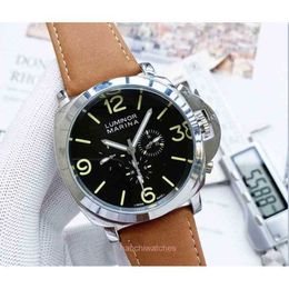 2024 Panerrais Fashion Mens Watches Designer Light Brand Automatic Mechanical Marina Leather Strap Tourbillon Hollow Movement Business 2shi Wristwatches Style