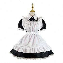 women Lovely Maid Cosplay Costume Short Sleeve Retro Maid Lolita Dr Cute Japanese French Outfit Cosplay Costume Plus Size 5XL P8wT#
