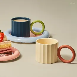 Mugs Big Handle Japanese Ceramic Coffee Mug For Tea Milk Water Couple Microwave Creative Birthday Gift