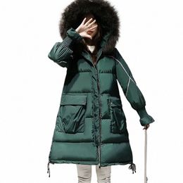 down Jacket Boollili Woman Oversized Lg Coat Winter Coat Women Racco Fur Collar Parka Korean Coat Chaqueta Mujer P0Si#