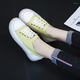 Casual Shoes Women Spring 2024 Genuine Leather Trend Colour Matching Flat Bottom Lace-up Girl Student