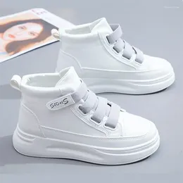 Casual Shoes White High Top Vulcanize For Women 2024 Women's Korean Couples Running Sneakers Thick Bottom Sneaker Lady