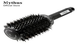 Hair Brushes Mythus est Ceramic Round Brush Heat Resistant Boar Bristle Styling Curling Comb For dresser Ionic 2211106003111